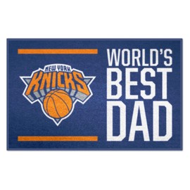 FANMATS 31196 New York Knicks Starter Mat Accent Rug - 19in. x 30in. | Sports Fan Home Decor Rug and Tailgating Mat World's Best Dad Starter Mat