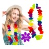 24 Collares Hawaianos Multicolor de Tela para Fiesta y Eventos