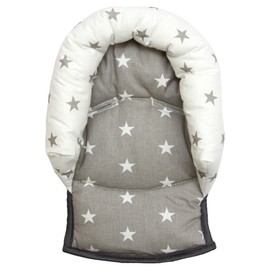 UNIVERSAL Infant Baby Toddler car seat, stroller head support pillow (Soft Cotton) (N star white/grey)