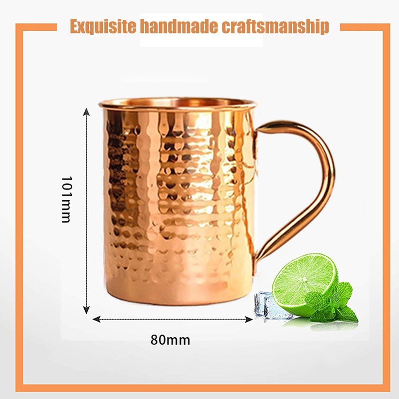 Mug Handcrafted of Pure THICK Copper - Timeless Hammered Finish