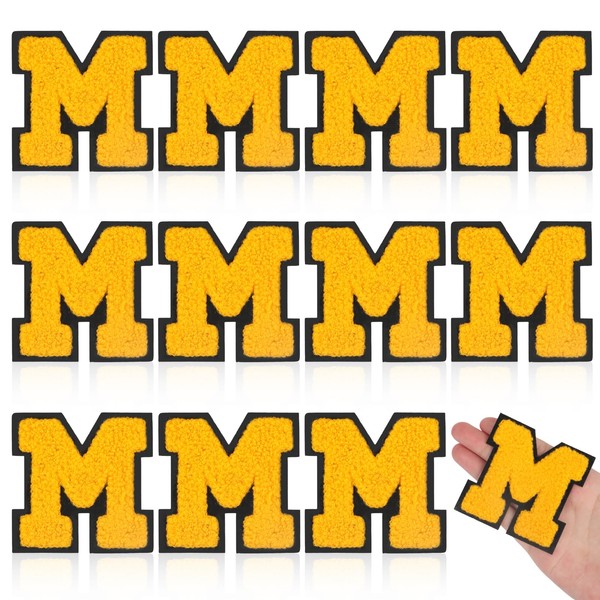 MWOOT 12PCS Iron on Letter M Patches, Embroidered Applique DIY