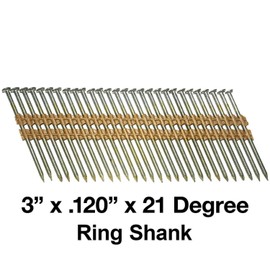 3" x .120" (10d) 21 Degree - Vinyl Coated - Plastic Collated- Framing Nail - Small Box ~476 Nails