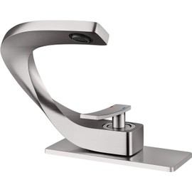 HOMILI Brushed Nickel Bathroom Sink Faucets,Single Hole Vanity Faucet Brass