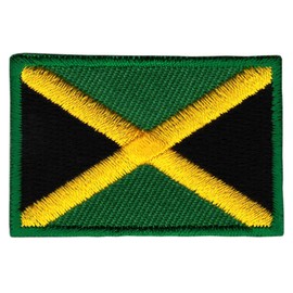 Jamaica Flag Small Iron-On or Sew On Iron-On Patch for Clothes Embroidered Iron-On Patch Applique Patch Size 4.5 x 3.0 cm