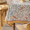 patdrea Designer Yellow French Spring Summer Tablecloth, Rustic Linen Floral