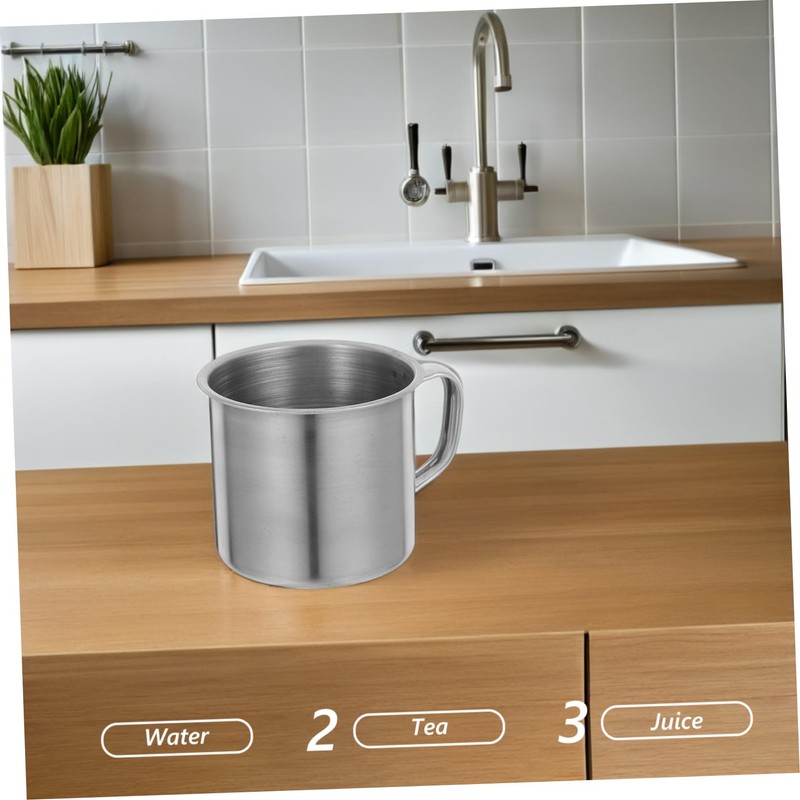 ABOOFAN 6Pcs 190ml Stainless Steel Kids Water Cups Handle Unbreakable
