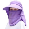 HUAMULAN Women Wide Brim Sun Hat Face Mask Detachable Neck