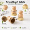 Ruispeed Bamboo Dish Brush Set 4Pcs With Holder Kitchen Cleaning
