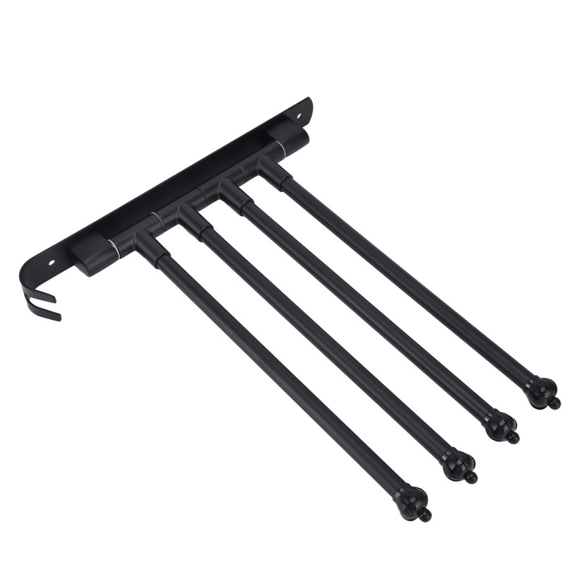Stainless Steel Swivel Towel Hanger Holder Black Rotating Movable Towel