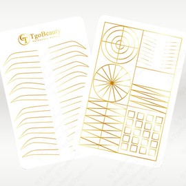 TgoBeauty Two Sides Silicone Practice Skin Permanent Makeup Tattoo Microblading Practice Latex for Omber Eyebrow Tattoo Training (2pcs White Pad with Golden Outline)