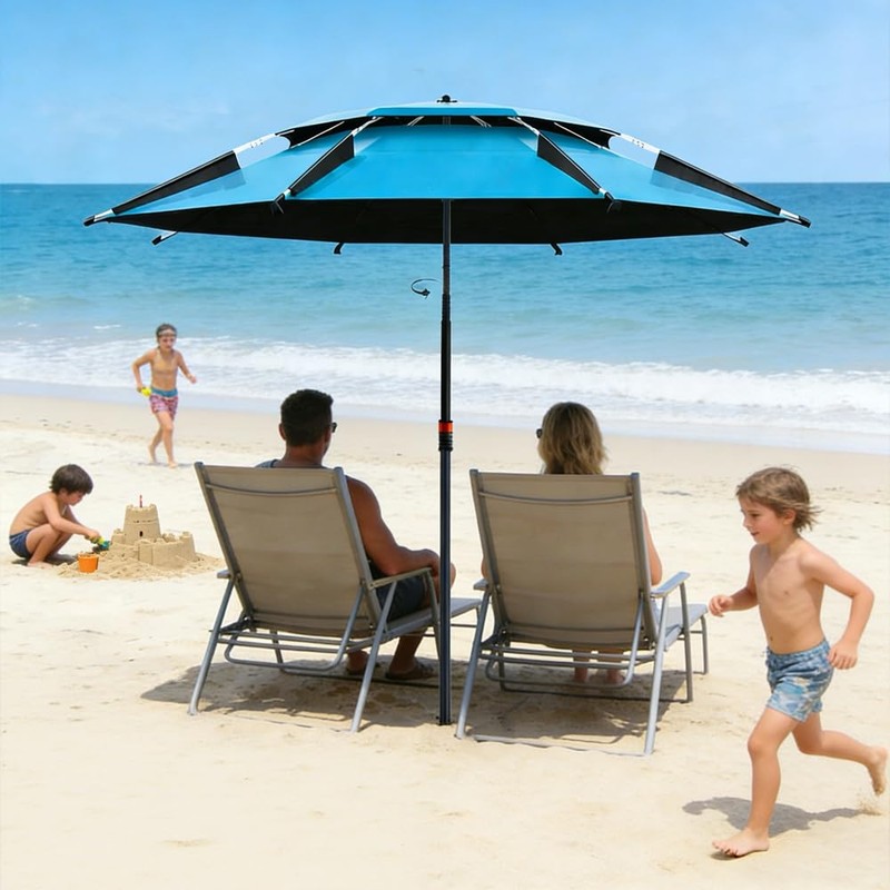 RURIZHONGTIAN Beach Parasol Diameter 160 cm with Ground Sleeve, 360°