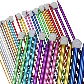 Coloured Knitting Needles Aluminium Metal Knit Pins 4mm x 35cm Pink