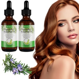Rosemary Oil Hair Pack of 2, Rosemary Oil for Hair, 60 ml, 100% Pure Natural Rosemary Oil, Stimulates Hair Growth and Against Hair Loss, Rosemary Oil for Men and Women