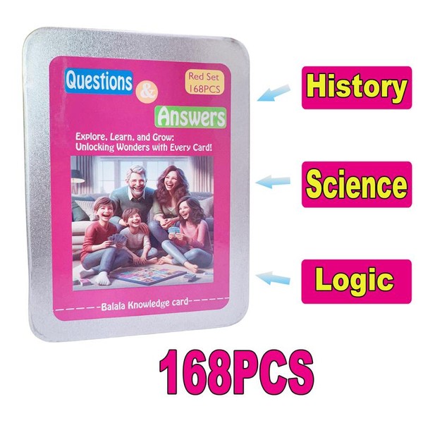 336Pcs Knowledge Cards, Front Questions and Back Answers with Vivid