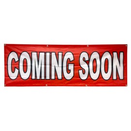 4 Less Co 2x6 Feet COMING SOON Banner Store Sign Fabric Polyester rb