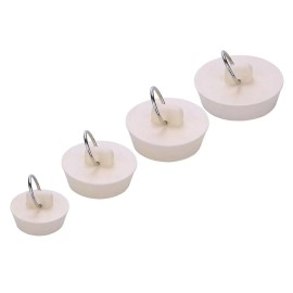 CIC 4 PCS Rubber Drain Stopper Bathroom Sink Bath Tub Kitchen Stoper Plugs 4 SIZES