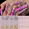 96Pcs/Box 3D Metal Bow Nail Art Charm Gold/Silver Alloy Bows
