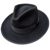 Wool Crushable Fedora Hats for Men Women Black Lightweight Wide