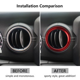 LECART - Fundas de ventilación para Jeep Gladiator de interior rojo para Jeep Wrangler JL JLU 2018-2021/Gladiator JT 2020 2021