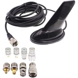 Anysecu Dual Band Mobile Radio Anttena Shark Fin Style Antenna 136-174MHz & 400-470MHz Antenna with 4 Adapters for Baofeng UV-5R UV-82 UV-9R TH-UV8000D Walkie Talkie QYT KT-8900D KT-7900D