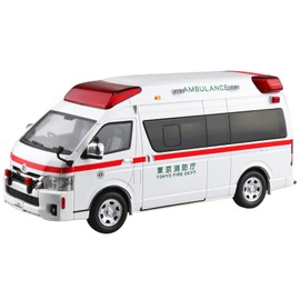 Aoshima Bunka Kyozai (AOSHIMA) 1/32 Raku Plastic Snap Kit No. 02-HM Toyota High Medic Ambulance Vehicle Color-Coded Plastic Model