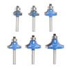 Sinoprotools Roundover Router Bits,6pcs Edge Forming Router Bit Set,Corner Rounding