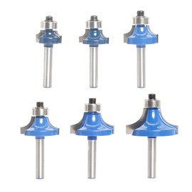 Sinoprotools Roundover Router Bits,6pcs Edge Forming Router Bit Set,Corner Rounding Router Bits 1/4 Inch shank, Radius - 1/8" 3/16" 1/4" 5/16" 3/8" 1/2"