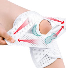 DALO 膝サポーター 改訂版 薄手 加圧バンド 靭帯 膝安定 伸縮性 通気性 スポーツ 日常生活 男女兼用 左右兼用 サイドバネ ランニング 【 KS-2 】 (ホワイト, M)