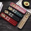 HonHeam 4 Piece Portable Stainless Steel Tableware Set Dishwasher Safe