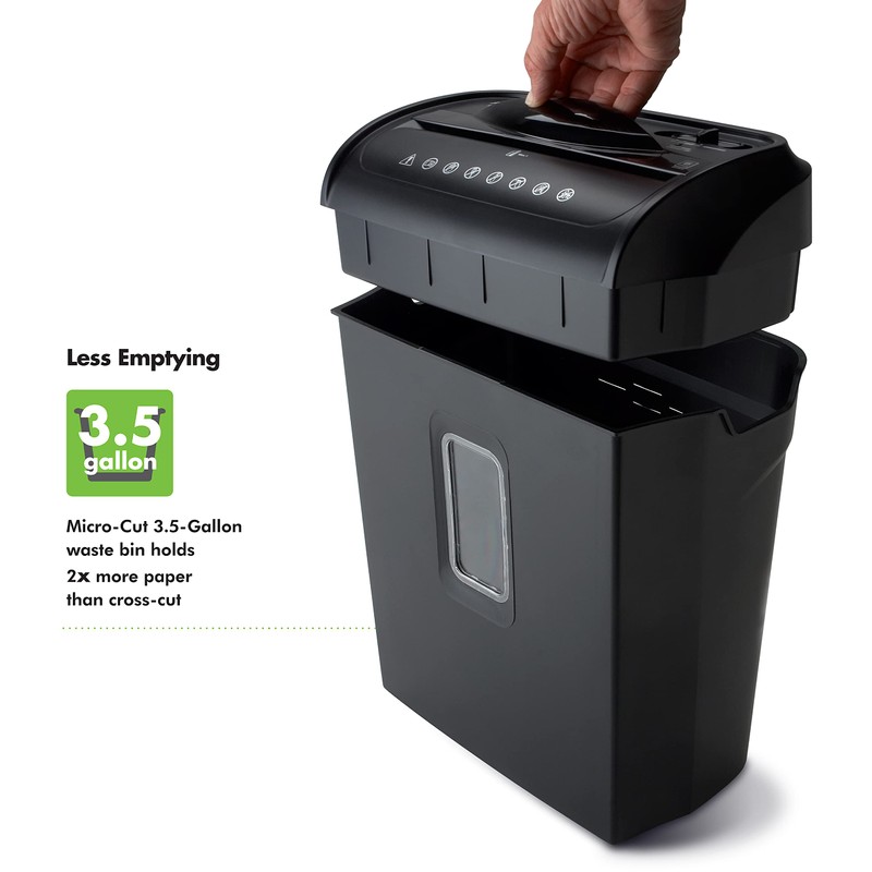 Aurora High-Security 6-Sheet Micro-Cut Paper Credit Card Shredder with 3.5-Gallon
