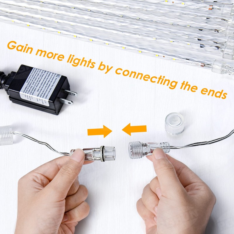 PGFUN Meteor Shower Rain Lights (White)