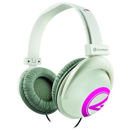 CLiPtec Big Head Folding Professional Soft Leather Stereo Headphones - White