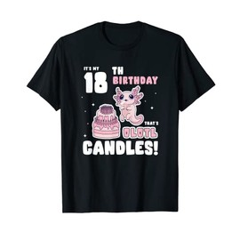 It's my 18th Birthday That's Olotl Candles Funny Axolotl Pun T-Shirt