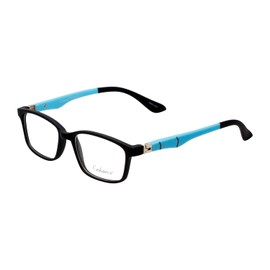 Calabria Enhance 4143 Kids Rectangular Blue Light Blocking Reading Glasses +0.00 Matte Black Blue Girls