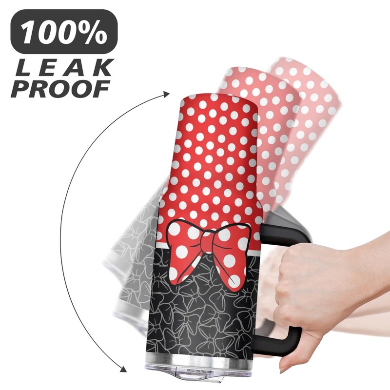 Sunmdecor 40 Oz Tumbler with Handle and Silicone Straws,Coffee Insulated