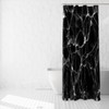 Uiiooazy Black Shower Curtain, Black Marble with White Lines Crack