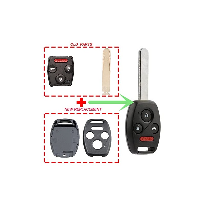 Car Key Replacement for Honda Shell 2003-2012 Accord / 2006-2013
