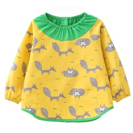 JHRXHPY Kids Smock, Long Sleeve, Waterproof, Kindergarten, Nursery School, Playwear, For Children, Play In Mud, Ultra Lightweight, Breathable, Cute, Boys, Girls, Kids Apron, Apron, 31.5, 39.4, 39.4