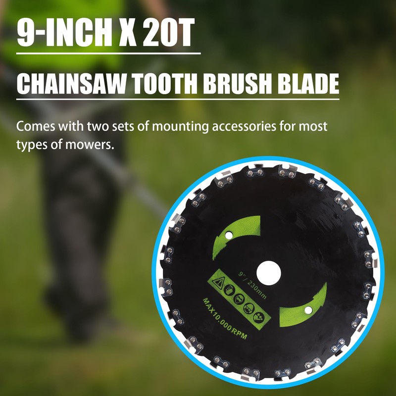 PLAXNS 9" x 20T Chainsaw Tooth Cutter,10" x 80T Carbide