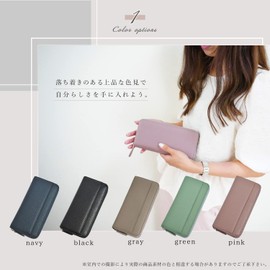 ABADNE Women's Long Wallet, Coin Purse, Genuine Leather, Cowhide Leather, Large Capacity, Card Slots, Black