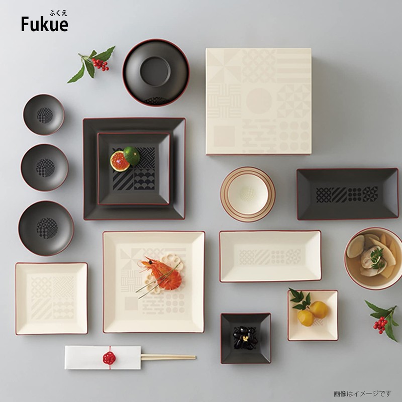 Takenaka Fukue Square Plate, Medium, Black, 7.6 x 7.6 x