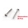 30mmx4mm Thread Diameter Stainless Steel Crosshead Self Tapping Screw 20Pcs