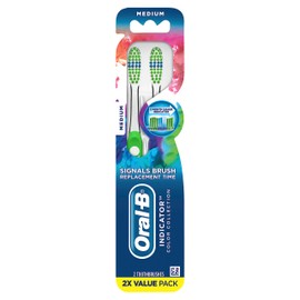 Oral-B Indicator Color Collection Toothbrushes, Medium, 2 Count