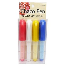 ZIGZAGSTORM 4 Color Chaco Chalk Liner Pens Style - Needle Felting Tool Chaco Chalk Marker Sewing Tools - White, Red, Blue, Yellow - 4-Color Chaco Pen
