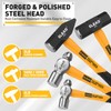 ELEAD 6-Piece Mallet Hammer Set, Fiberglass Handle Forge Steel Head,