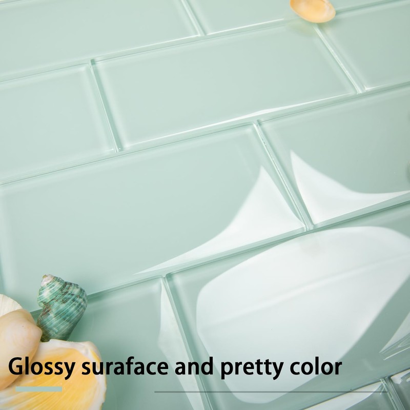 Lovdeco Peel and Stick Glass Subway Tile, 3 x 6