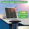 Solar Exhaust Fan, 25W Solar Panel + 8" Ventilation Vent