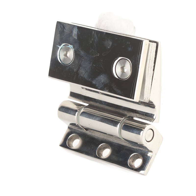 Curved Single‑Sided Hinge Stainless Steel Bathroom Hinge for Tempered 8‑12mm