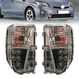 Nioboee Fog Lights Replacement for Prius 2012 2013 2014 2015 DRL Fog Lamp Trun Signal Lights Clear Lens Left+Right Side (Passenger and Driver Side)