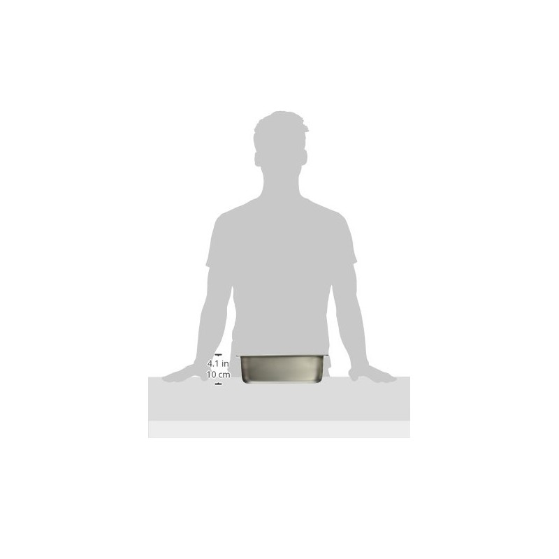 Winco 1/3 Size Pan, 4-Inch,Stainless Steel,Medium, 12.75"D x 7"W x